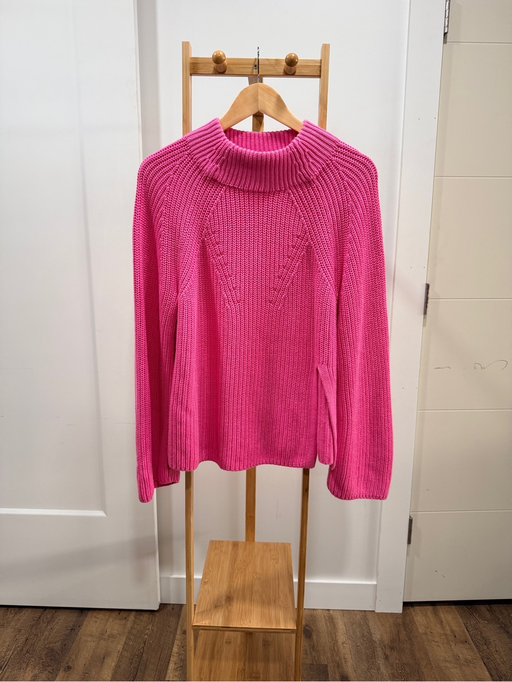 Esprit Hot Pink Ribbed Turtleneck Sweater